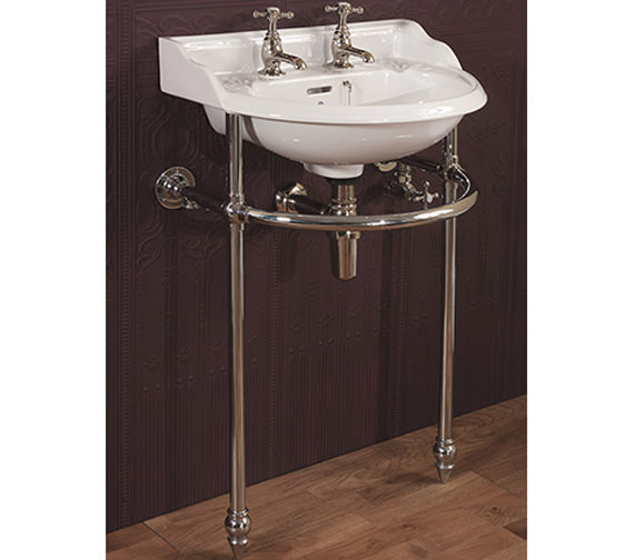 Silverdale Victorian Cloakroom Basin Stand Heated Towel Rail Chrome VCHTRCLOCHR