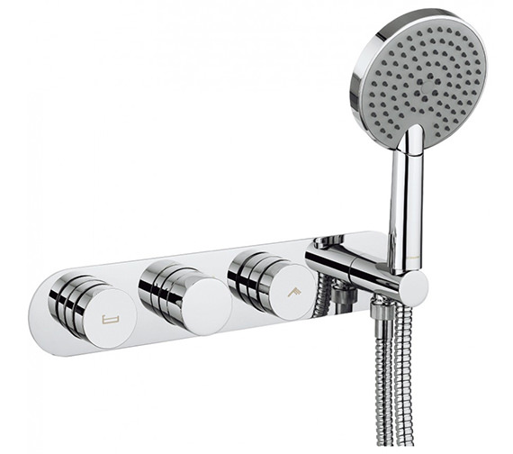 Crosswater Dial Bath Valve With Central Trim And Ethos Handset DIALCENT12