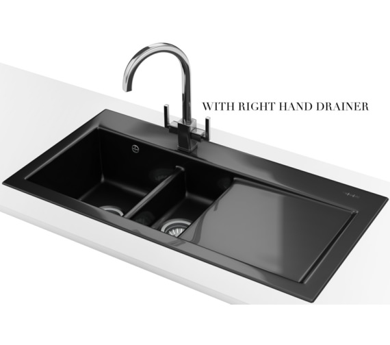 Franke Mythos MTK 651 Ceramic Black 1.5 Bowl Inset Sink 124.0050.123