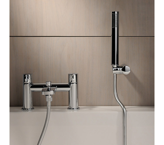 Abode Bliss Deck Mounted Chrome Bath Shower Mixer Tap With Shower Handset
