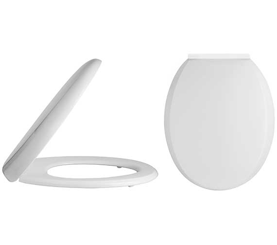 Nuie Standard 360mm Round Soft Close Toilet Seat And Cover White