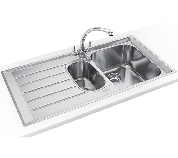 Franke Neptune NEX 251 Stainless Steel 1.5 Bowl Kitchen Inset Sink ...