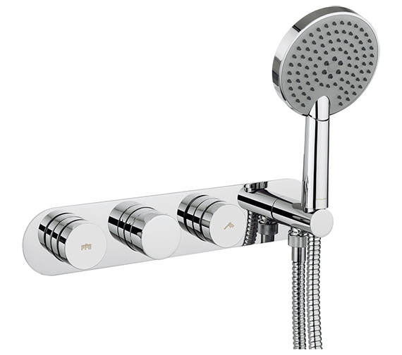 Crosswater Dial Chrome Shower Valve With Central Trim And Ethos 3 Mode Handset - DIAL-CENT-7
