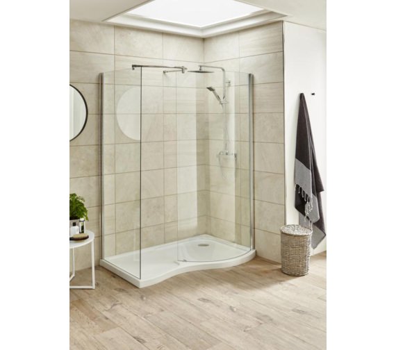 Nuie Premier Pacific 1400 x 906mm Curved Walk-In Shower Enclosure