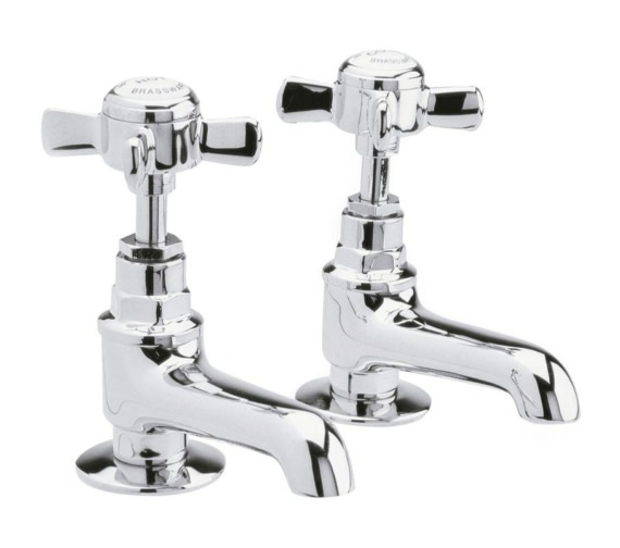 Nuie Nobel Chrome Pair Of Traditional Basin Taps