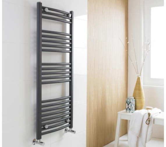 Nuie 500mm Wide Curved Heated Towel Rail