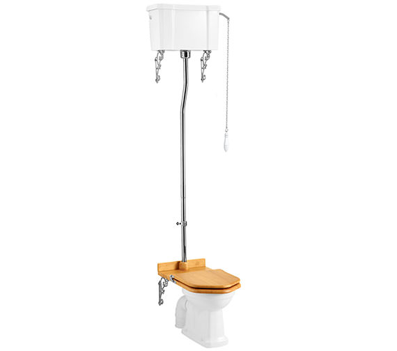 Burlington White High Level WC With Single Flush Cistern And Flush Pipe Kit