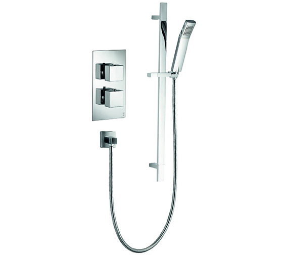 Pura Bloque2 Chorme Single Outlet Concealed Thermostatic Valve With Shower Kit