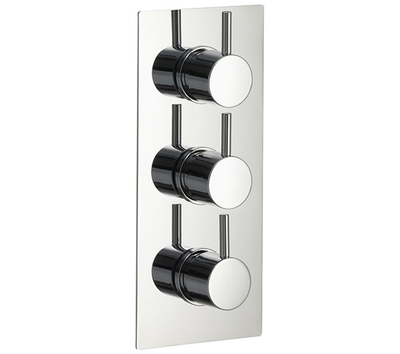Pura Arco Chorme Twin Outlet Triple Control Concealed Thermostatic Shower Valve