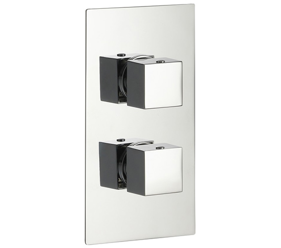 Pura Bloque2 Chorme Twin Outlet Dual Control Concealed Thermostatic Shower Valve