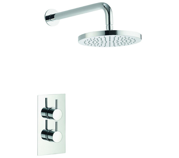 Pura Arco Chrome Single Outlet Concealed Thermostatic Valve With Fixed Head