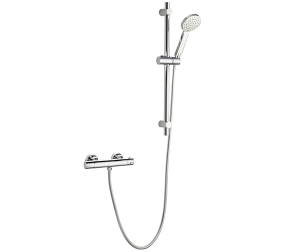 IMEX Arco Chrome Single Outlet Exposed Thermostatic Bar Valve With Slide Rail Kit