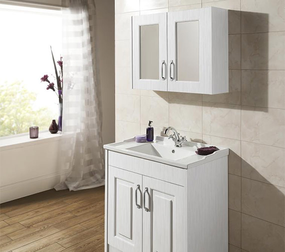 Premier OLF115 800mm 2 Door Mirror Cabinet York