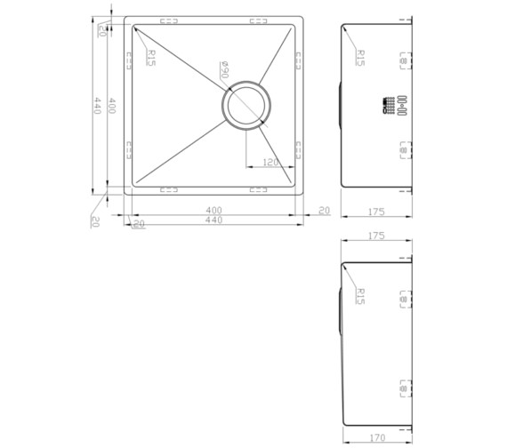 1810 Company Zenuno15 200U Satin 1 Bowl Kitchen Sink