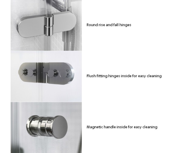 Aqualux ID Match Round 900mm Recess Hinge Door With Fixed Panel | 1192211
