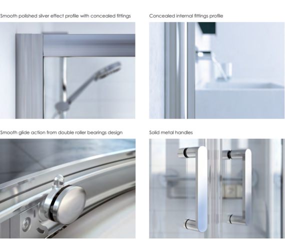 Aqualux Origin 1200 x 900mm Offset Quadrant Shower Enclosure 1192780