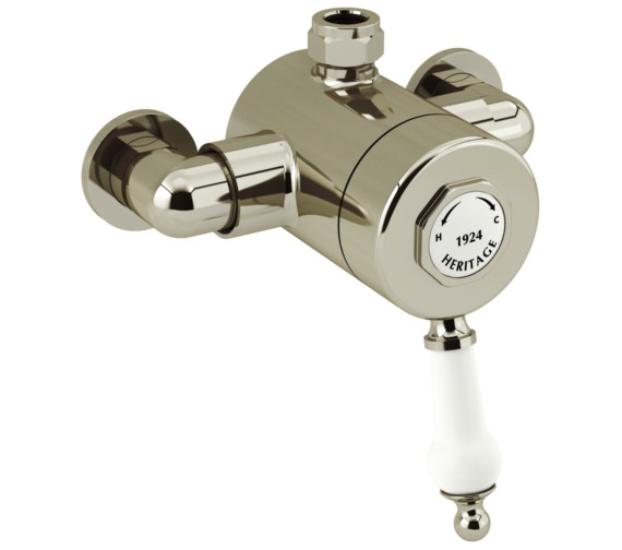 Heritage Glastonbury Exposed Thermostatic Gold Valve With Top Outlet