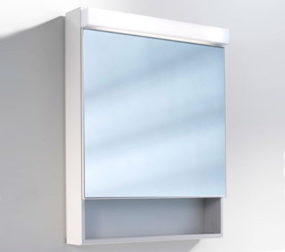 Schneider Lowline 60cm 1 Door Mirror Cabinet With Open Shelf Below
