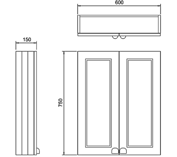  Burlington  600mm Matt White Double Door  Cabinet F6WW