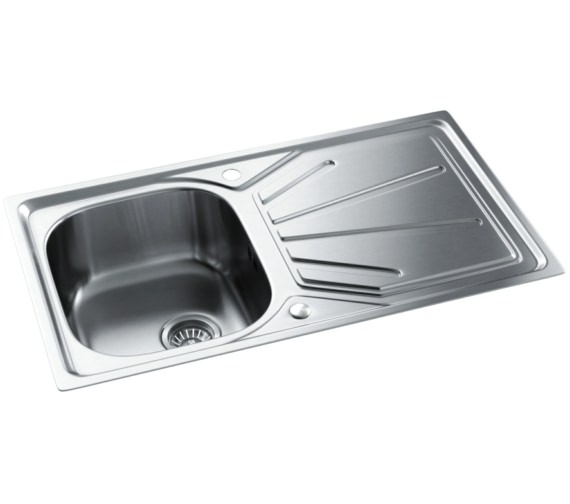 Abode Trydent Stainless Steel 1.0 Bowl Kitchen Sink With Drainer