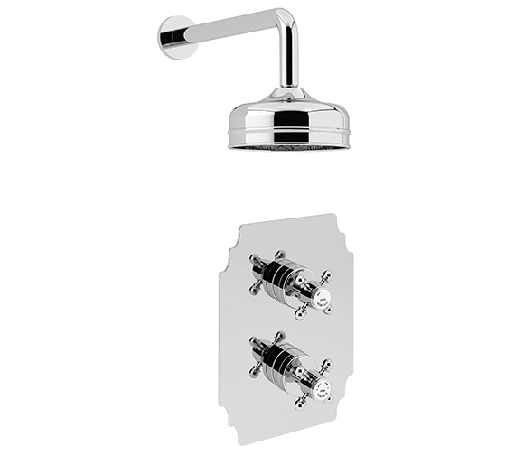 Heritage Hartlebury Recessed Chrome Thermostatic Shower Valve With Fixed Head Kit