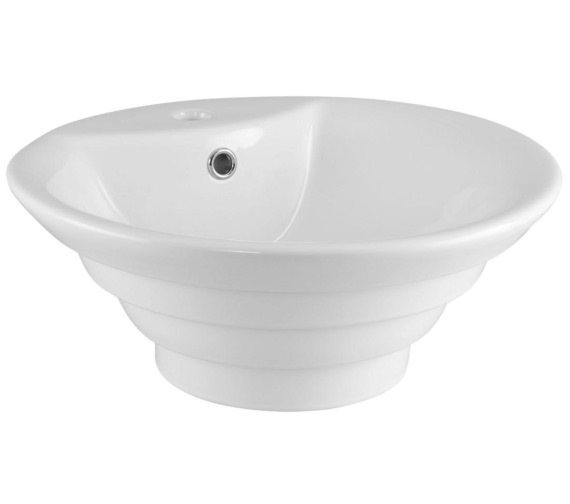 Nuie 460mm Round White Counter Top Vessel Basin With Overflow - NBV006