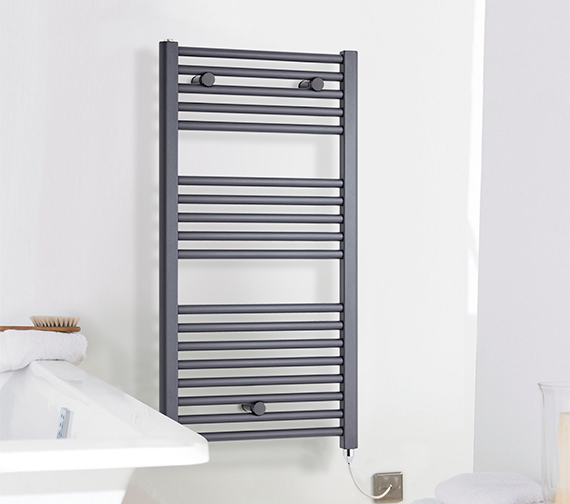 Nuie Straight 480mm Wide Heated Electric Towel Rail