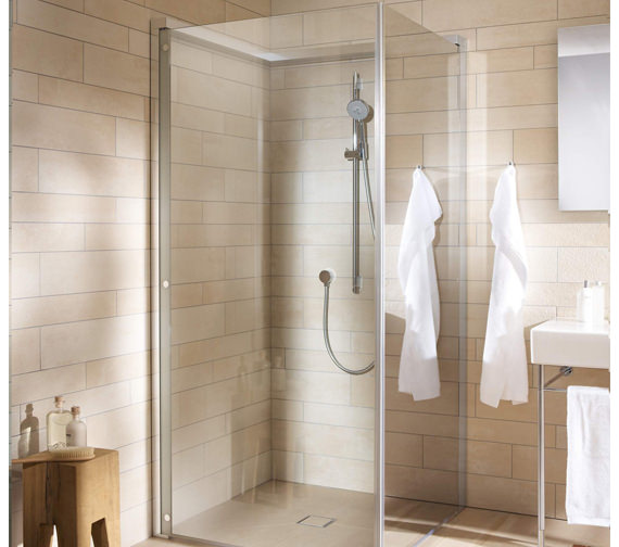 Duravit OpenSpace 985 x 985mm Square Shower Screen For Tap On Left Side ...