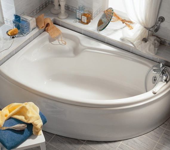Roca Devina 1550 x 950mm Right Hand Corner White Acrylic Bath With 2 Tap Holes