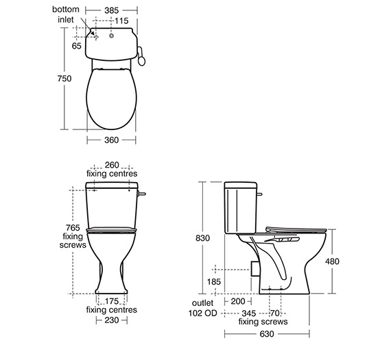 Armitage Shanks Sandringham 21 Raised Height Close Coupled WC Set - HO ...