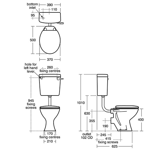 Armitage Shanks Sandringham Magnia Low Level WC Pan With Seat | S351001 ...