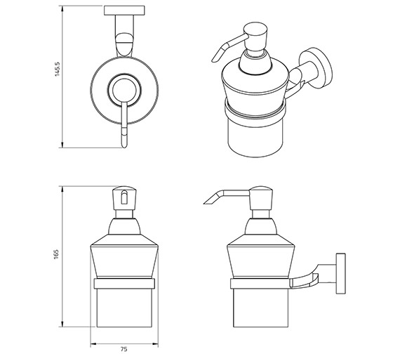 Miller Bond Frosted Glass Lotion Bottle And Holder 8734C