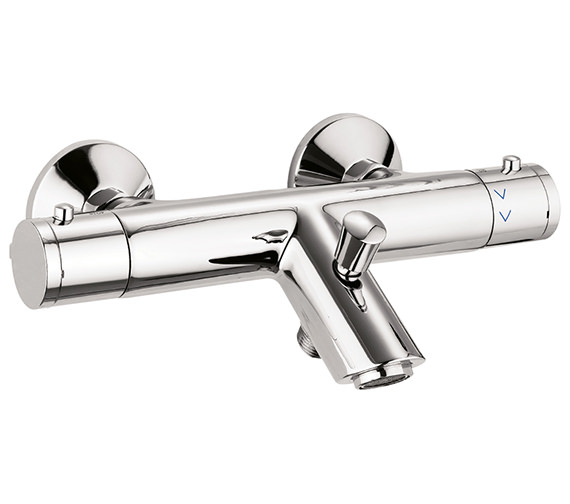 Crosswater Kai 2 Hole Exposed Chrome Thermostatic Bath Shower Mixer Tap