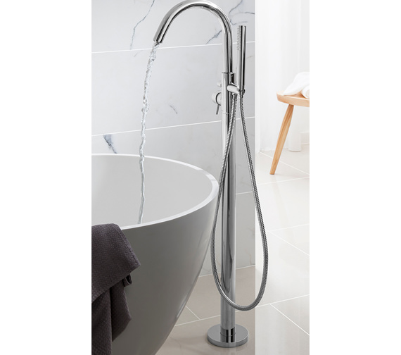 Crosswater Design Floor Standing Single Lever Chrome Bath Shower Mixer Tap