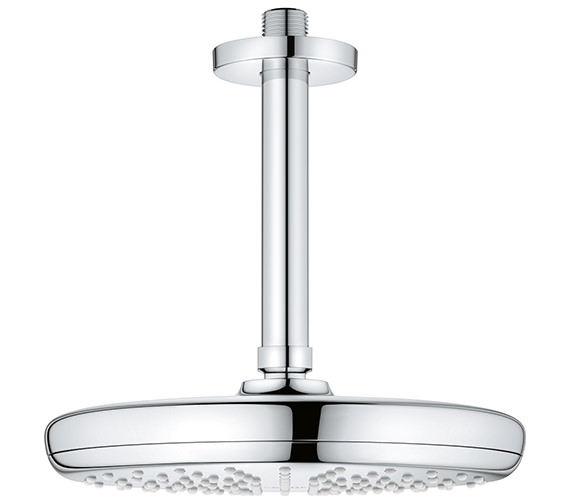 Grohe Tempesta 210mm Ceiling Chrome Shower Head With 142mm Arm