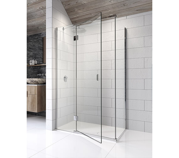 Kudos Pinnacle8 2000mm High Hinged Glass Shower Door For Corner