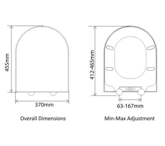 Tavistock Delta DShaped White Toilet Seat With Soft Close Hinges