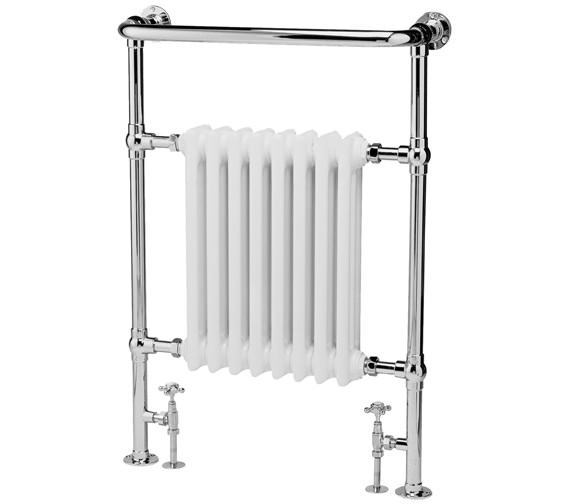 Bayswater Clifford Chrome And White  673 x 965mm Towel Rail Or Radiator