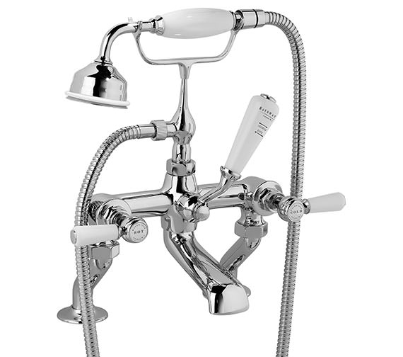 Bayswater Deck Mounted Chrome Bath Shower Mixer Tap With Lever And Dome Collar