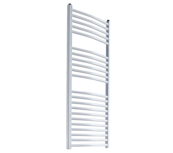 white curved towel rail