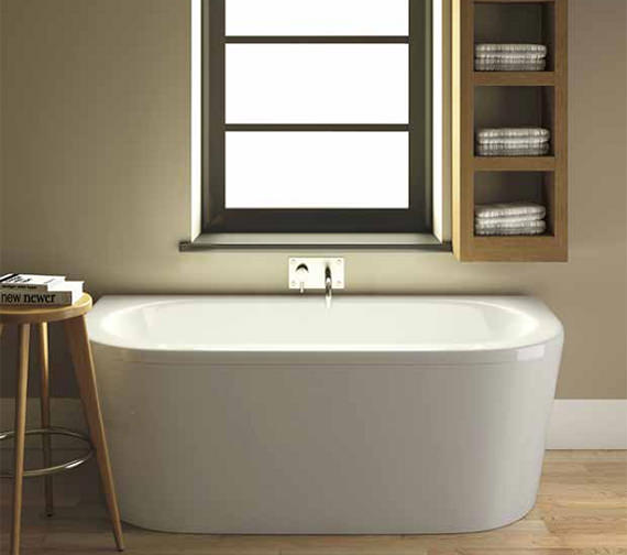 Nuie Shingle 1700 x 750mm Back To Wall Double Ended White Bath With Panel