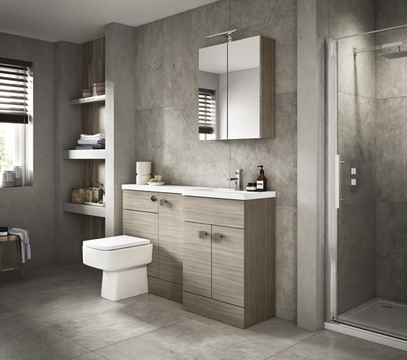 Nuie Premier Athena 600mm Wall Mounted Mirror Cabinet Gloss White Finish - OFF117