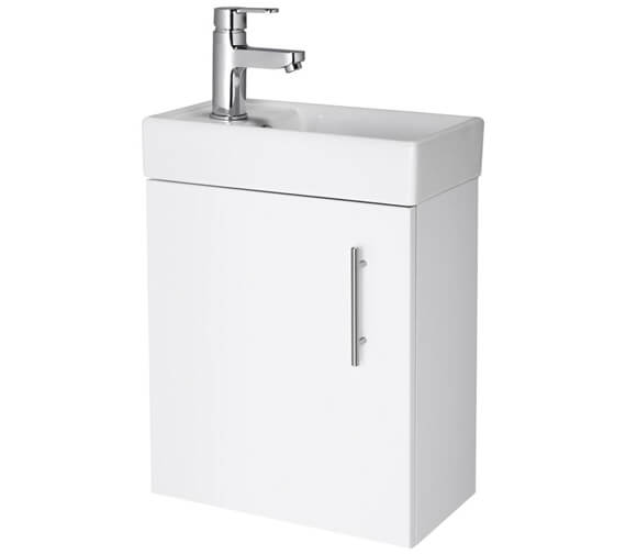Nuie Vault 400mm Wide Single Door Wall Hung Unit And Basin