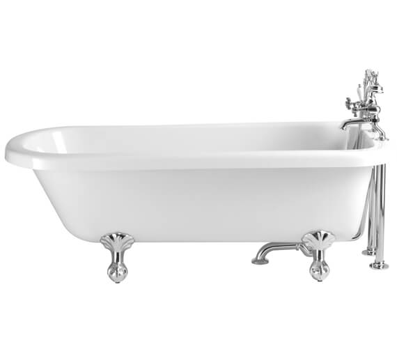 Heritage Perth 1650 x 720mm Single Ended Roll Top Bath With Feet