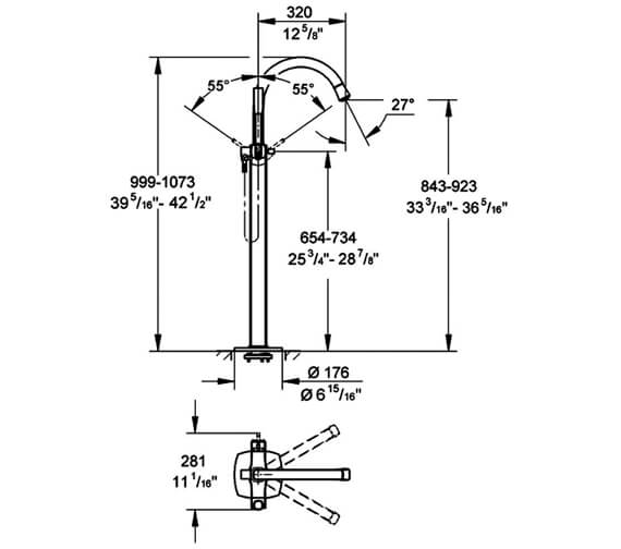 Grohe Grandera Floor Standing Bath Shower Mixer Tap - 23318000