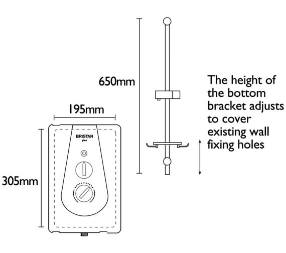 Bristan Glee 10 5kw White Electric Shower Gle3105 W