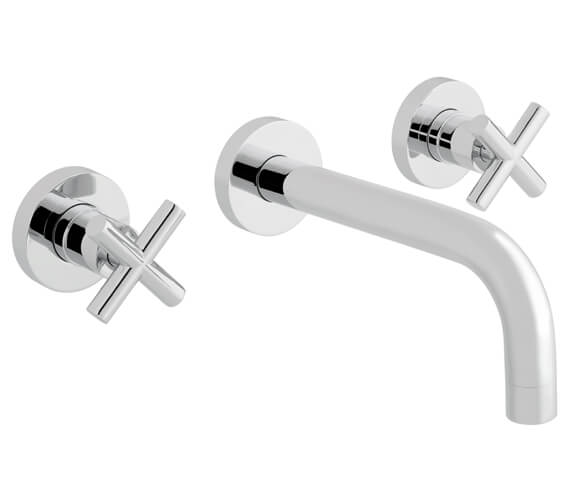 Vado Elements Chrome Water Wall Mounted 3 Hole Basin Mixer Tap