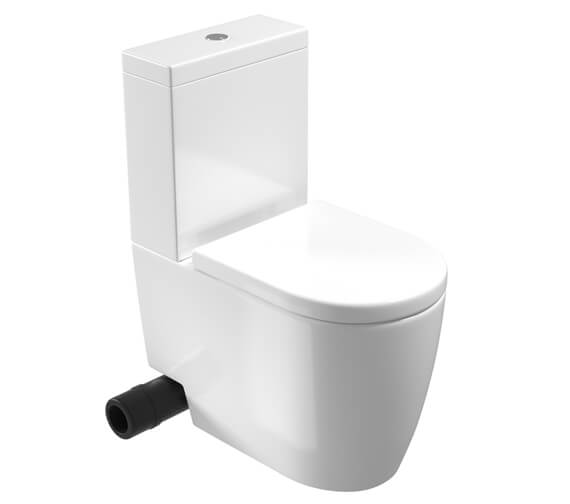 Additional image of Saneux Uni Gloss White Close Coupled WC Pan With Cistern