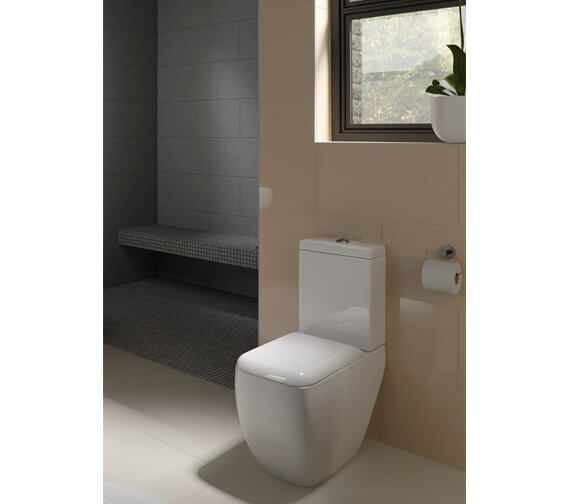 RAK Metropolitan Deluxe White Close Coupled WC And Soft-Close Seat 620mm