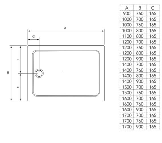 Mira Flight Low Rectangle Shower Tray White 1.1697.017.WH.